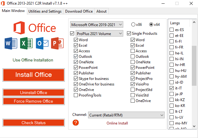 PC-WIN] Microsoft Office 2021 + Crack (Office 2013-2021 C2R v7.3.9) -  Programmi e Dove Trovarli