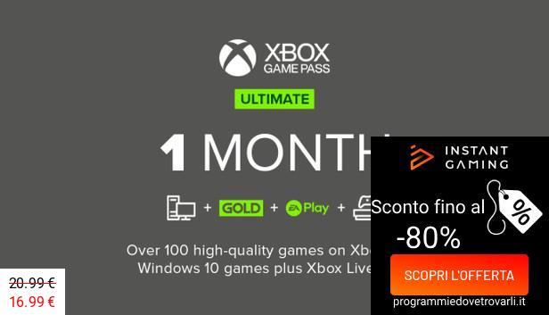 IG Sconto e Promo su XBOX Game Pass Ultimate 1 Month